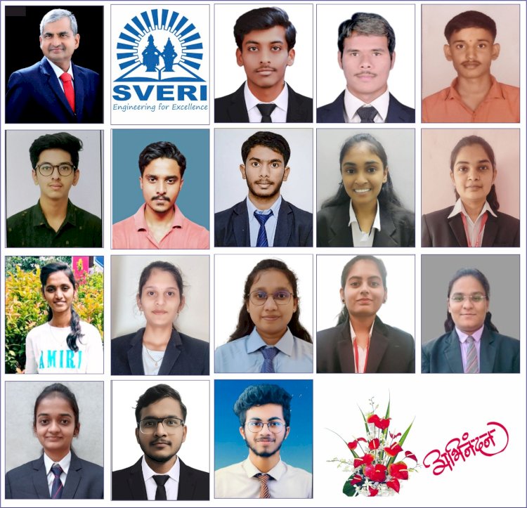 स्वेरीज् कॉलेज ऑफ इंजिनिअरिंगच्या १६ विद्यार्थ्यांची ‘टाटा कन्सल्टन्सी सर्व्हिसेस’ मध्ये निवड  या विद्यार्थ्यांना वार्षिक रु.३.३६ लाखांपासून ते रु. ९ लाख लाखापर्यंतचे पॅकेज