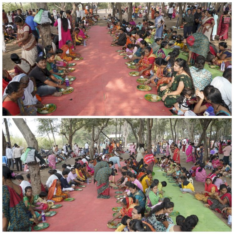 मंदिर समिती मार्फत आयोजित केलेल्या वनभोजनाचा हजारो भाविकांनी घेतला लाभ