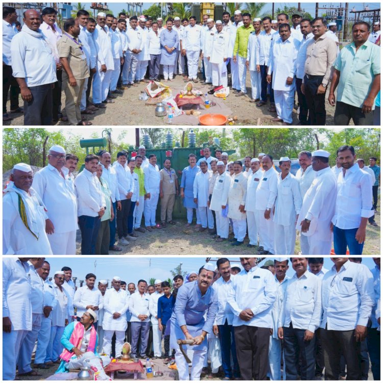 सुस्ते येथे ॲडिशनल ट्रान्सफॅरमरचे आमदार अभिजीत पाटील यांच्या हस्ते भुमिपूजन*