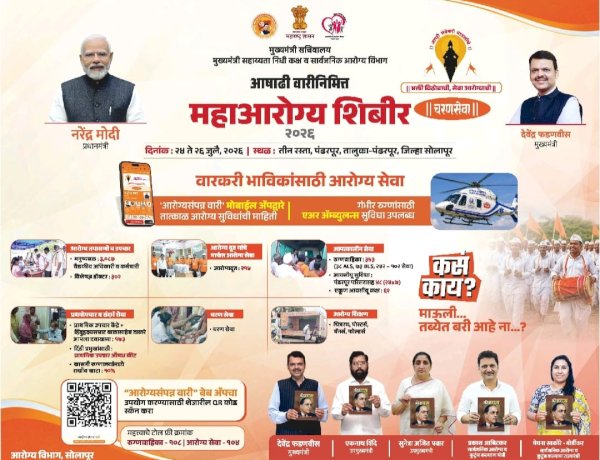 वारीच्या अनुषंगाने तक्रारी निवारणासाठी एकात्मिक नियंत्रण कक्ष कार्यान्वित  .